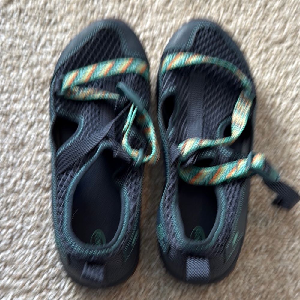 Kids Black and Green Shoes